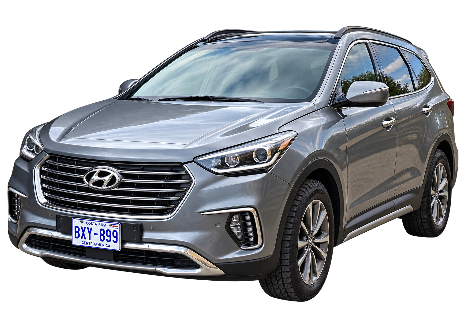 Hyundai Santa Fe 4x4 diesel with off-road tires, 7 passengers — Friend's of Changos Rent a Car